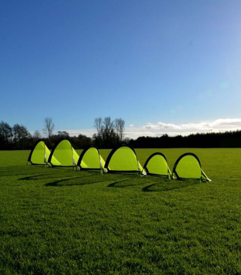 Neon yellow mini pop up football goals
